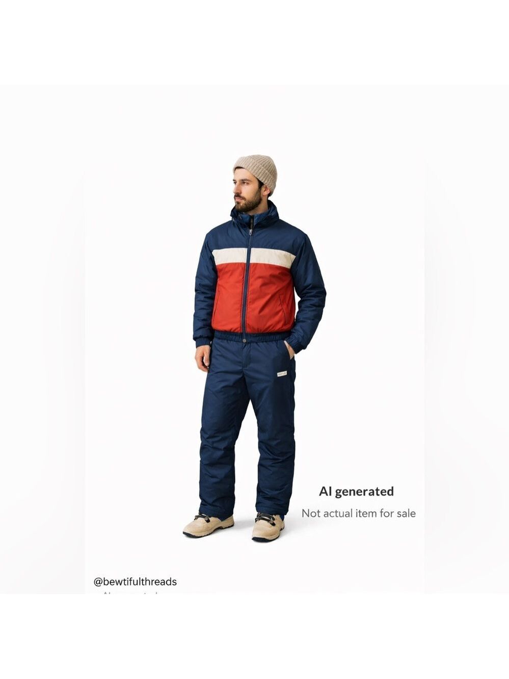 Descente XL Vintage Ski Overpants Navy Zip-Side Made in Japan Techwear